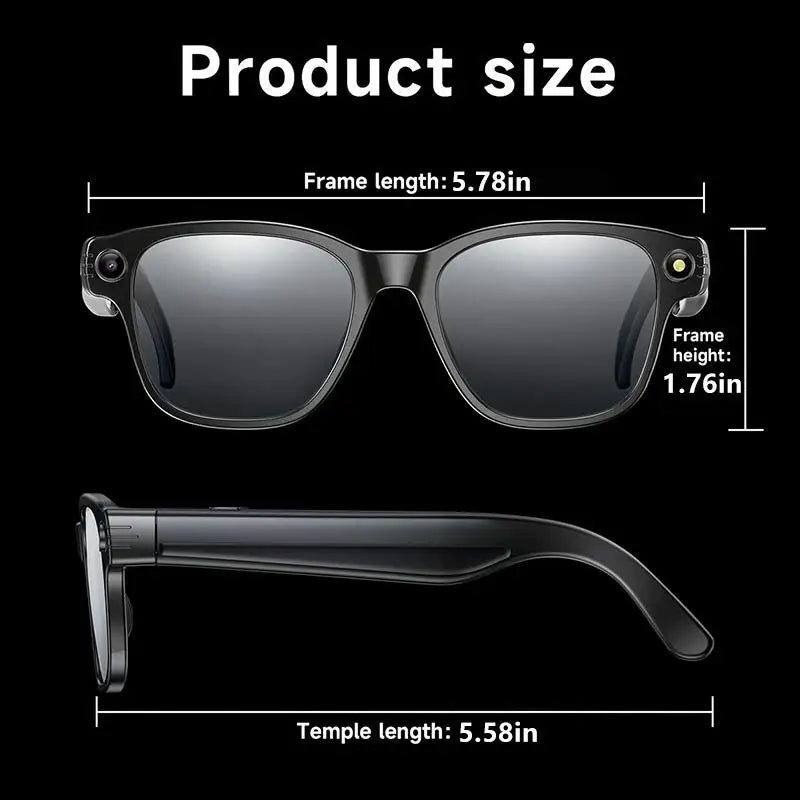 Multifunctional Smart AI Camera Glasses with 8MP 140+ Languages Real-Time Translation Bluetooth Music 1080P Video Recording